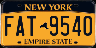 NY license plate FAT9540