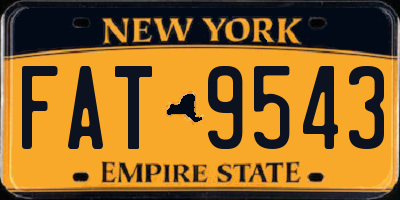 NY license plate FAT9543
