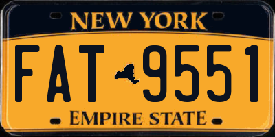 NY license plate FAT9551