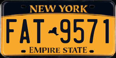 NY license plate FAT9571