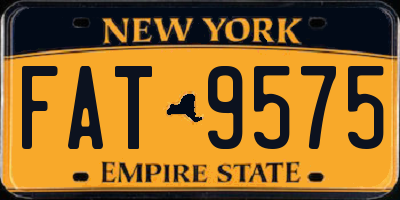 NY license plate FAT9575