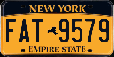 NY license plate FAT9579