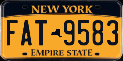 NY license plate FAT9583