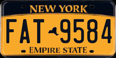 NY license plate FAT9584