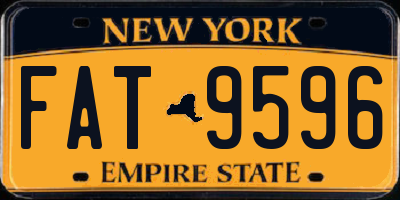 NY license plate FAT9596