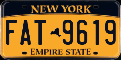 NY license plate FAT9619