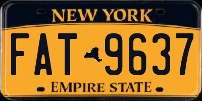 NY license plate FAT9637