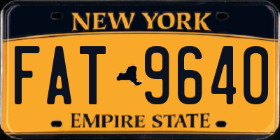 NY license plate FAT9640