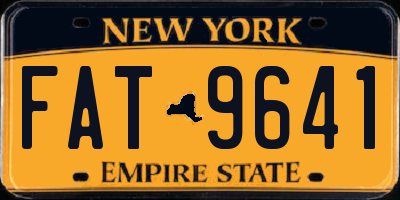 NY license plate FAT9641