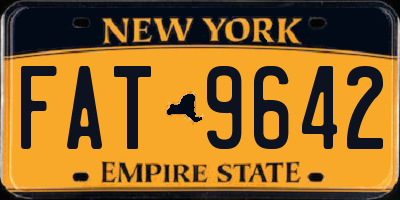 NY license plate FAT9642
