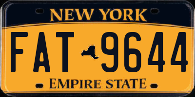 NY license plate FAT9644