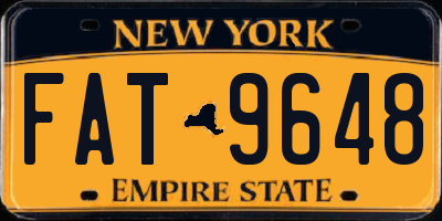 NY license plate FAT9648