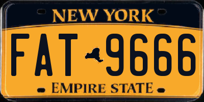 NY license plate FAT9666