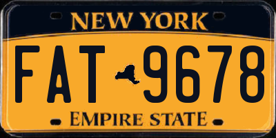 NY license plate FAT9678