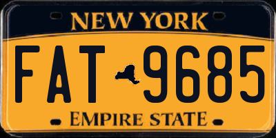 NY license plate FAT9685