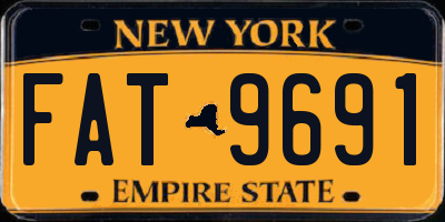 NY license plate FAT9691