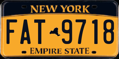 NY license plate FAT9718