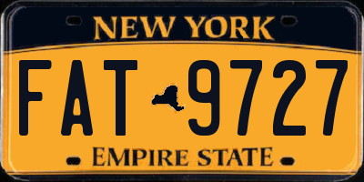 NY license plate FAT9727