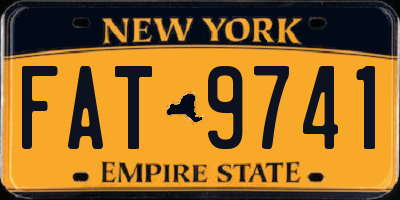 NY license plate FAT9741