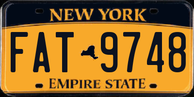 NY license plate FAT9748