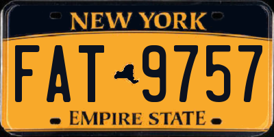 NY license plate FAT9757
