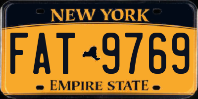 NY license plate FAT9769
