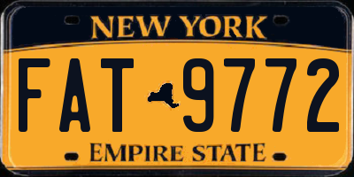 NY license plate FAT9772