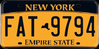 NY license plate FAT9794