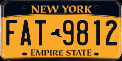 NY license plate FAT9812