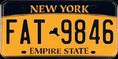 NY license plate FAT9846