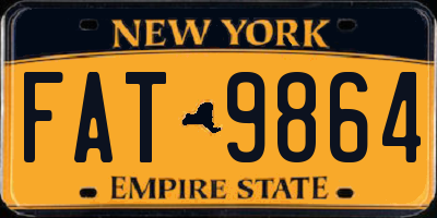 NY license plate FAT9864
