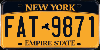 NY license plate FAT9871