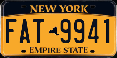 NY license plate FAT9941