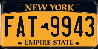 NY license plate FAT9943