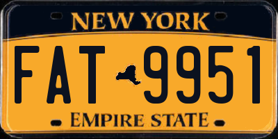 NY license plate FAT9951