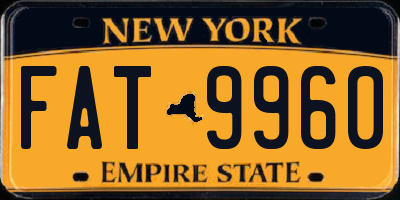 NY license plate FAT9960