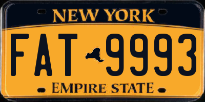 NY license plate FAT9993