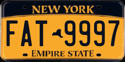 NY license plate FAT9997