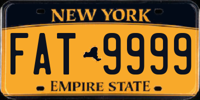 NY license plate FAT9999