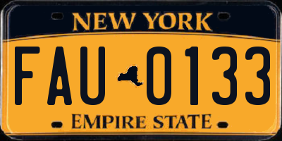 NY license plate FAU0133