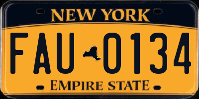 NY license plate FAU0134