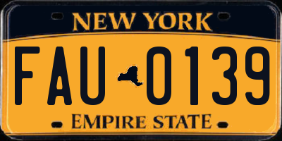 NY license plate FAU0139