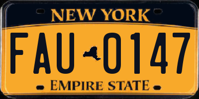 NY license plate FAU0147