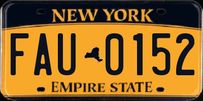 NY license plate FAU0152