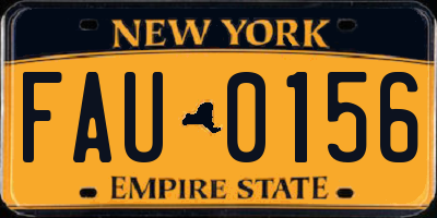 NY license plate FAU0156