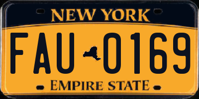 NY license plate FAU0169