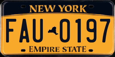NY license plate FAU0197