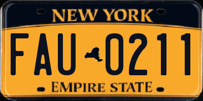 NY license plate FAU0211