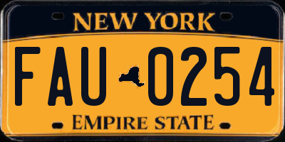 NY license plate FAU0254