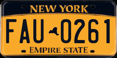 NY license plate FAU0261